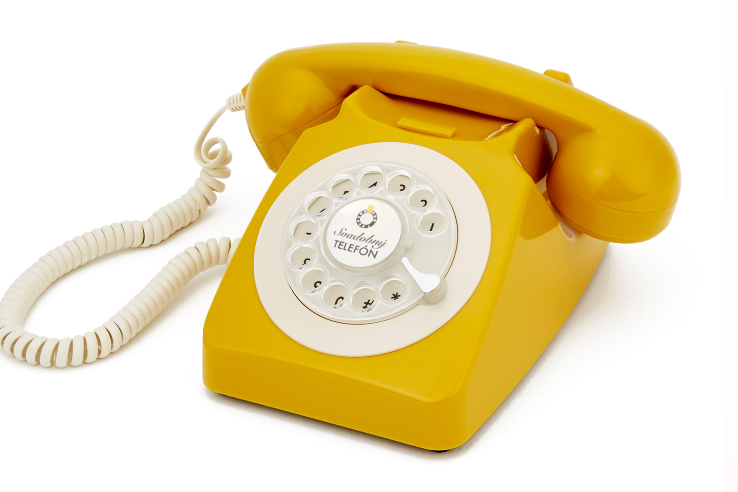 Retro žltý svadobný telefón