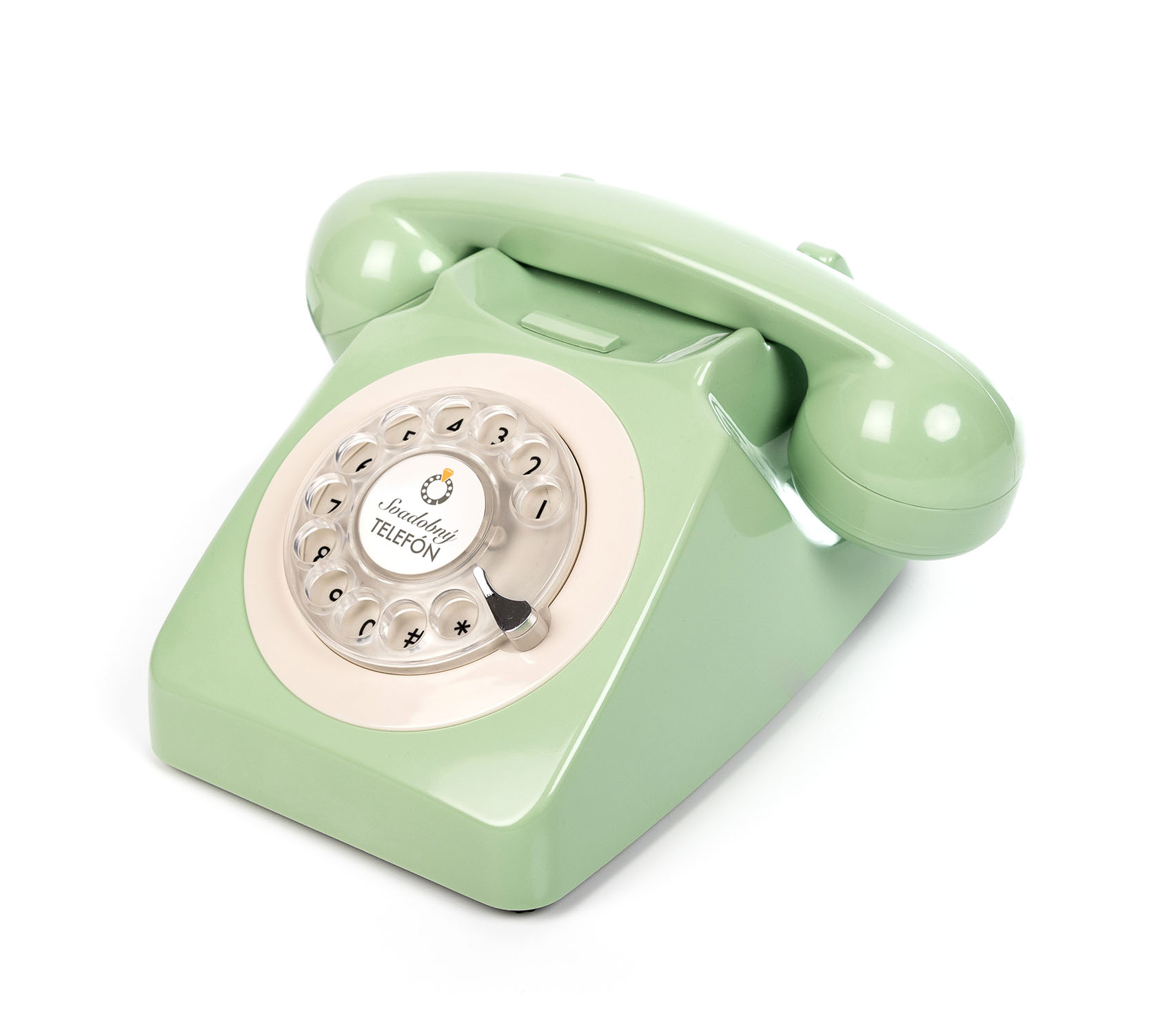 Retro zelený svadobný telefón