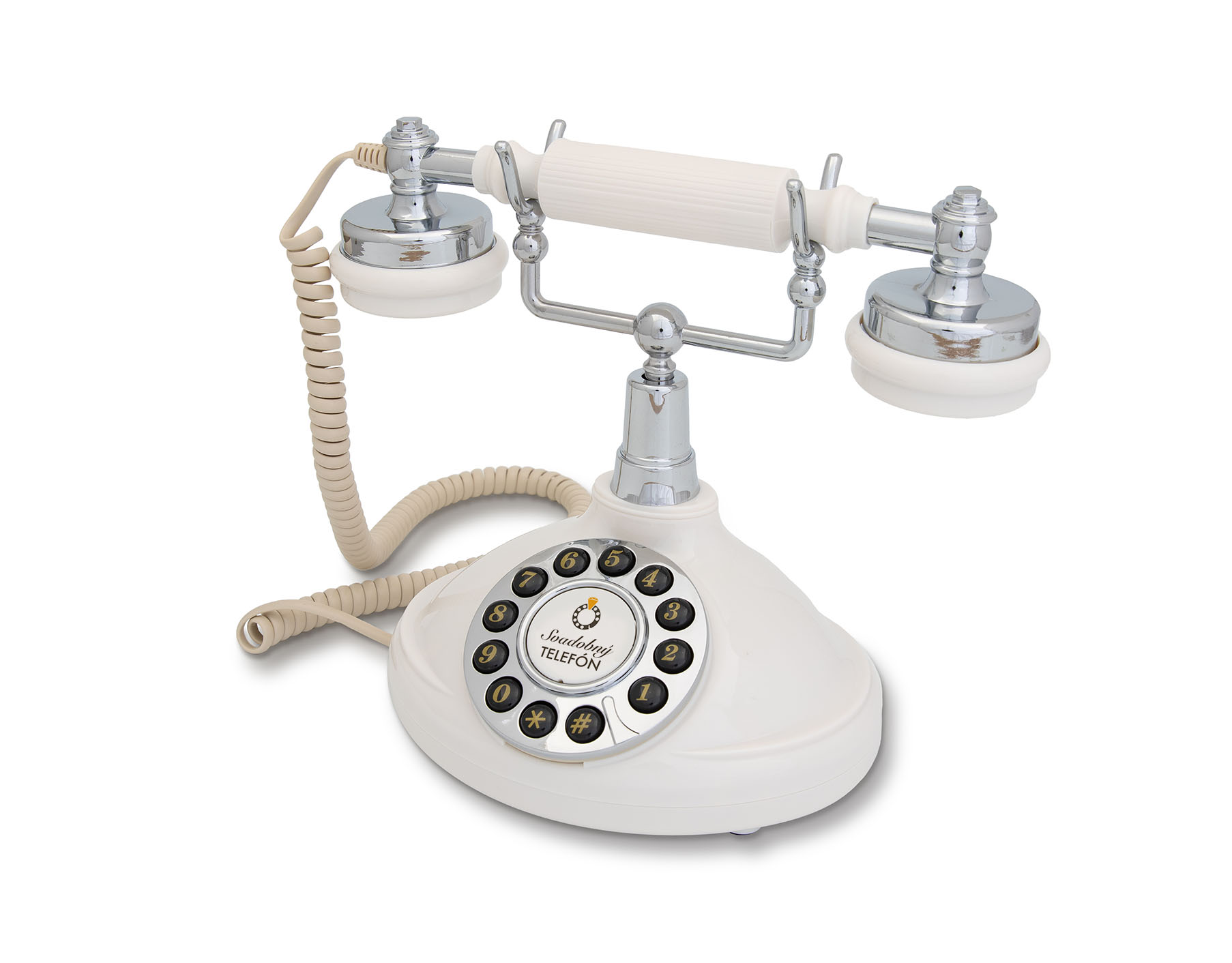 Luxusný biely svadobný telefón